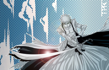 Картинка аниме bleach katana sword shirosaki kurosaki ichigo by toppera блич улыбка меч пустой