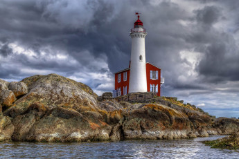 Картинка природа маяки канада маяк море скалы британская колумбия