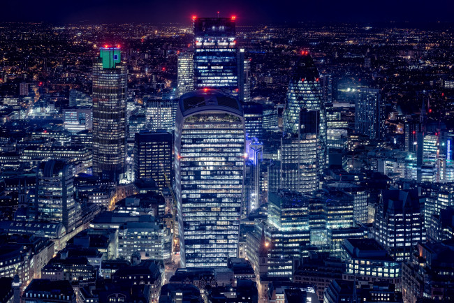 Обои картинки фото города, - огни ночного города, огни, англия, дома, лондон, панорама, ночь
