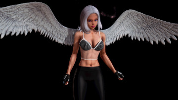 Картинка 3д+графика ангел+ angel девушка ангел крылья