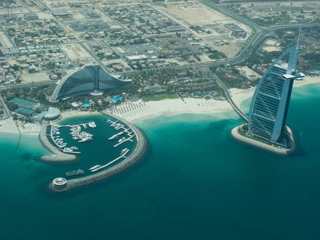 Обои картинки фото jumeirah, beach, hotel, and, burj, al, arab, города, дубаи, оаэ