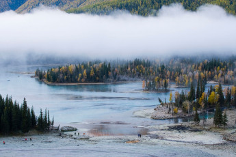 Картинка природа реки озера река зима лес