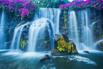 Картинка природа водопады каскад камни