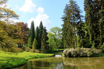 Картинка Чехия pruhonice природа парк цветы деревья река