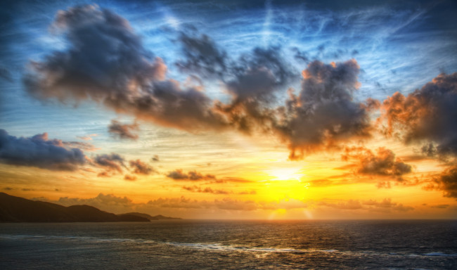 Обои картинки фото природа, восходы, закаты, солнце, океан