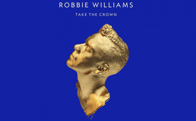 Обои картинки фото музыка, robbie, williams, золотой, синий, робби, уильямс, take, the, crown