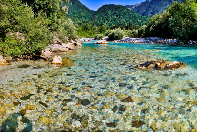 Обои картинки фото словения, bovec, река, соча, природа, реки, озера