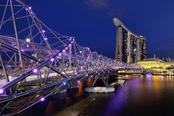 Картинка города сингапур+ сингапур singapore ночные огни night lights