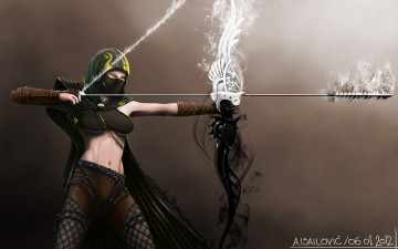 Картинка фэнтези девушки стрела лук воин девушка