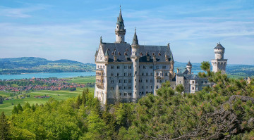 Картинка города замок+нойшванштайн+ германия замок