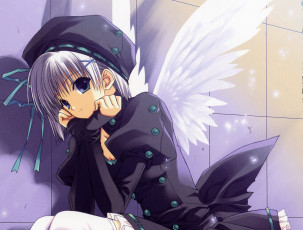 Картинка аниме ангелы +демоны девушка