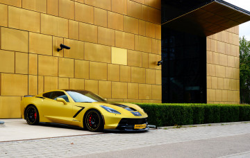 Картинка 2014+chevrolet+corvette+c7+stingray+ geigercars автомобили corvette chevrolet тюнинг металлик желтый stingray