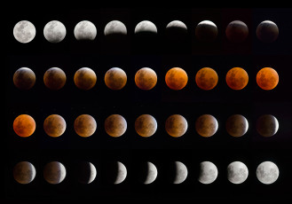 Картинка космос луна фазы затмение lunar eclipse