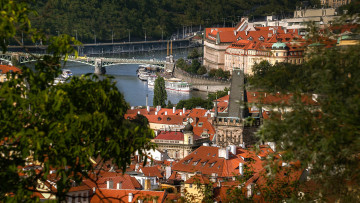 Картинка prague города прага+ Чехия река крыши мост