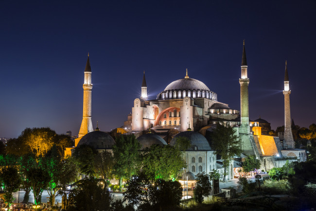 Обои картинки фото hagia sophia, города, - мечети,  медресе, ночь, мечеть