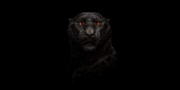 Картинка 3д+графика животные+ animals хищники красные глаза большие кошки произведения искусства