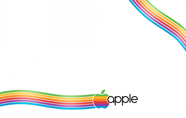 Обои картинки фото компьютеры, apple, фон, белый, яблоко, линии, цвета