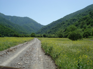 Картинка природа дороги луг дорога горы