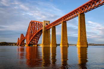 обоя forth, bridge, edinburgh, scotland, города, эдинбург, шотландия, конструкция, река, мост