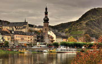 Картинка германия кохем города дома река