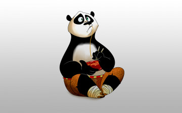 обоя кунг, фу, панда, мультфильмы, kung, fu, panda, лапша, тарелка, кунг-фу