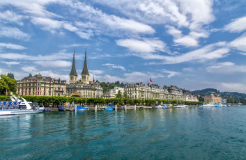 Картинка люцерн швейцария города улицы площади набережные река дома
