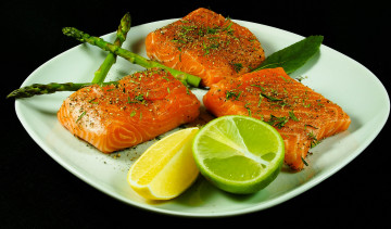 Картинка еда рыба морепродукты суши роллы лайм спаржа лосось лимон