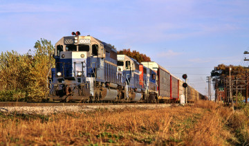 Картинка техника поезда рельсы железная дорога локомотивы грузовой состав вагоны