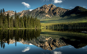 Картинка природа реки озера облака река горы отражение лес