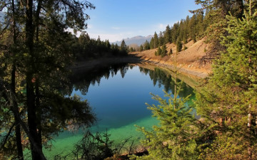 Картинка природа реки озера озеро котловина лес горы