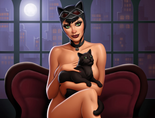 Обои картинки фото фэнтези, девушки, dc, comics, кошка, женщина-кошка, selina, kyle, catwoman