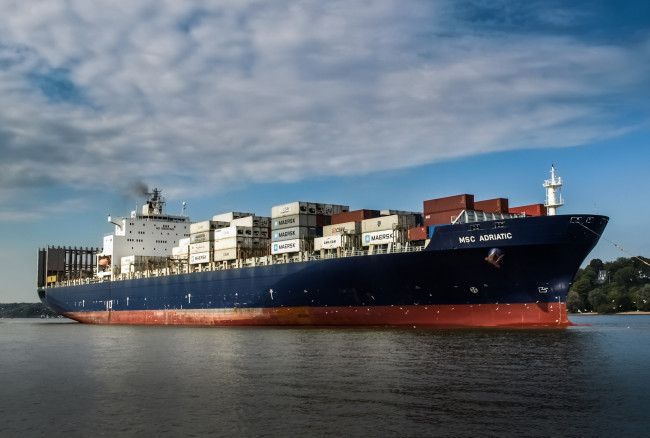 Обои картинки фото msc adriatic, корабли, грузовые суда, контейнеровоз