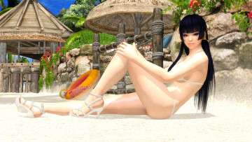 Картинка 3д+графика аниме+ anime фон взгляд девушка пляж