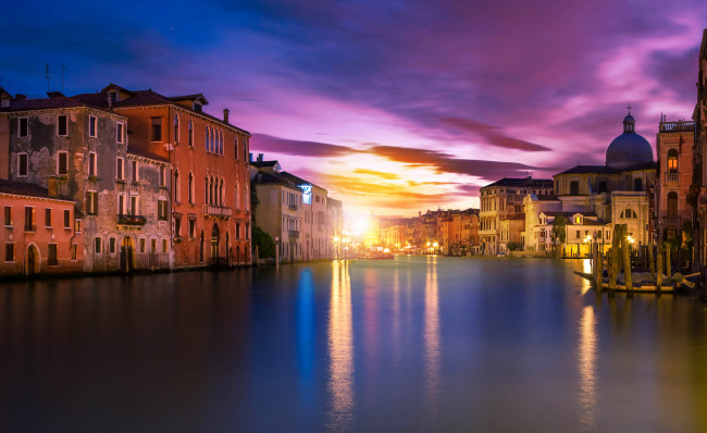 Обои картинки фото venice, города, венеция , италия, канал, рассвет