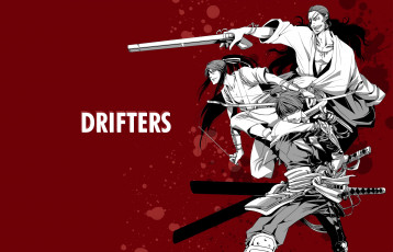 Картинка аниме drifters самураи парни оружие