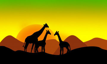 Картинка векторная+графика животные+ animals жирафы