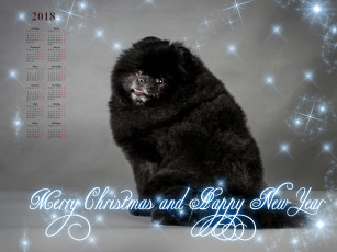 Картинка календари животные собака черный цвет 2018