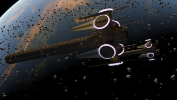 Картинка 3д+графика фантазия+ fantasy космический корабль галактики вселенная полет