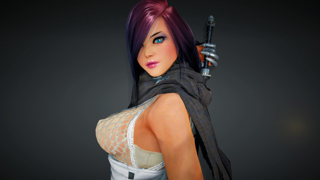 Обои картинки фото видео игры, black desert online, девушка, шарф, меч