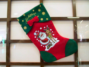 обоя xmas, sock, праздничные, разное, новый, год