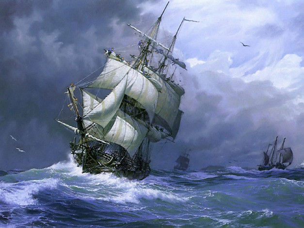 Обои картинки фото john, michael, groves, gale, coming, on, корабли, рисованные