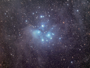 Картинка m45 звёздное скопление плеяды космос звезды созвездия