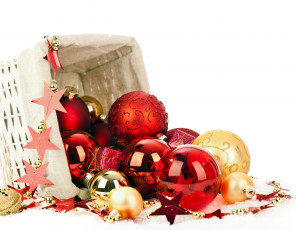 Картинка праздничные шарики украшения праздник корзинка