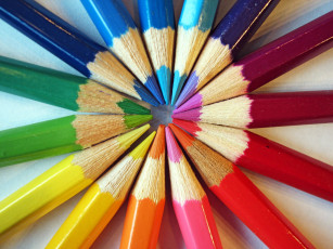 Картинка разное канцелярия +книги карандаши набор разноцветные
