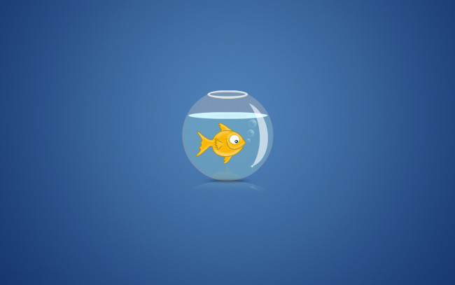 Обои картинки фото рисованные, минимализм, вода, пузыри, золотая, рыбка, фон, аквариум