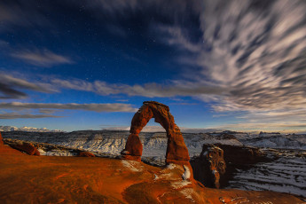 Картинка природа горы арка юта скалы сша небо звезды национальный парк арки
