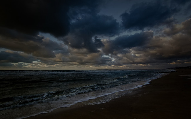 Обои картинки фото природа, побережье, облака, волны, море