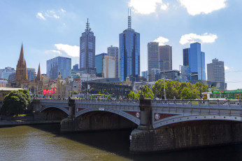 Картинка melbourne города мельбурн+ австралия небоскребы панорама