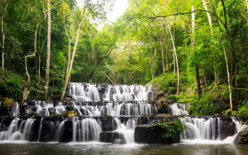 Картинка природа водопады пейзаж деревья осень таиланд водопад