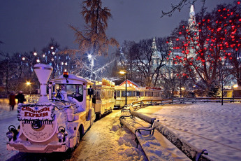 Картинка праздничные новогодние+пейзажи надпись поезд снег